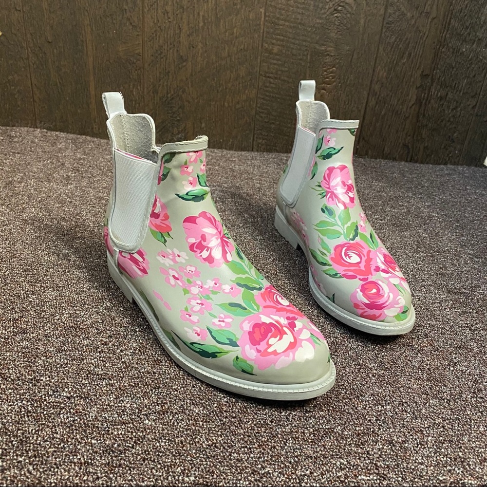 Floral Rain Booties